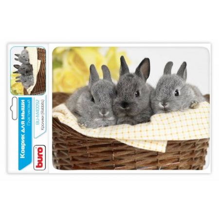 коврик для мыши buro bu-m40092 рисунок/кролики(bu-m40092)