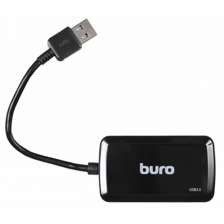 разветвитель usb 3.0 buro bu-hub4-u3.0-s 4порт. черный(bu-hub4-u3.0-s)