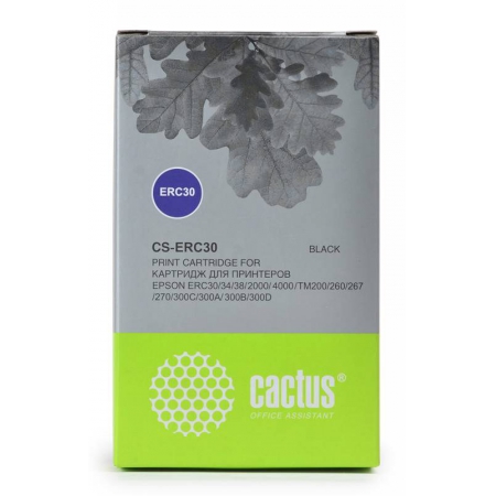 картридж ленточный cactus cs-erc30 черный для epson erc 30/34/38 1600000 signs(cs-erc30)