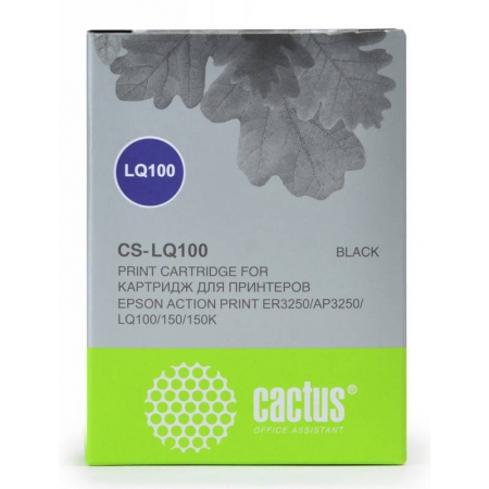 картридж ленточный cactus cs-lq100 черный для epson lq-100/actionprinter(ap)-3250 2000000 signs(cs-lq100)