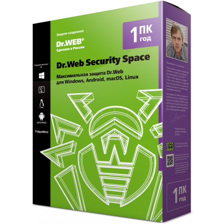 Лицензия Dr.Web Security Space КЗ на 1 ПК на 1 год, продление (LHW-BK-12M-1-B3) (электронно) [№ росреестра 282]