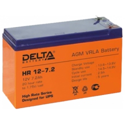 аккумулятор для ибп, 12v, 7.2ah hr12-7.2 (delta)