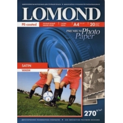 бумага lomond a4 270г/м2 20л атласная односторонняя тепло-белая микропористая премиум фото (1106200)