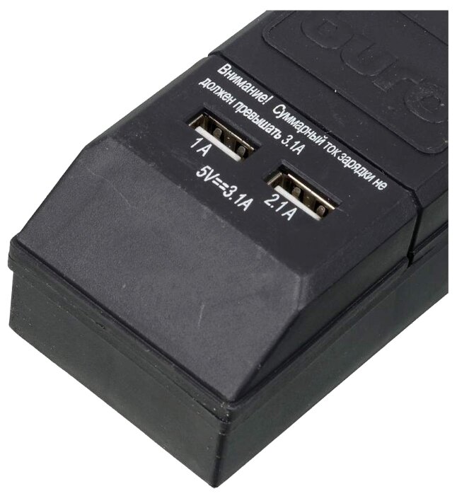 Сетевой фильтр Buro BU-SP5_USB_2A-B, 5 м