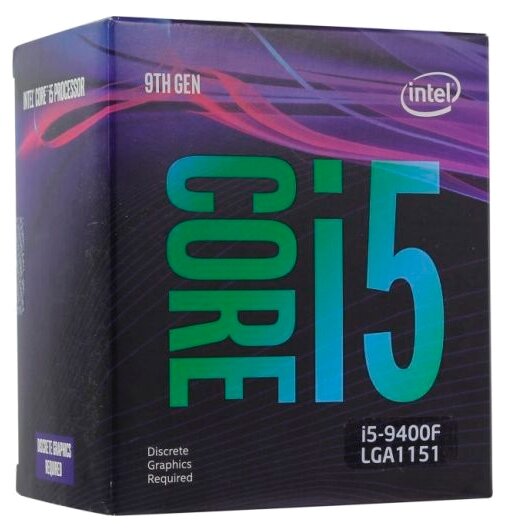 Процессор Intel Core i5-9400F Coffee Lake (2900MHz, LGA1151 v2, L3 9216Kb)