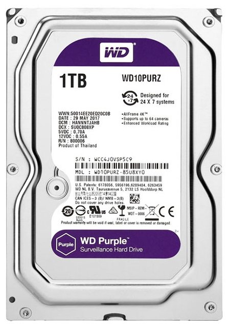 Жесткий диск Western Digital WD Purple 1 TB (WD10PURZ)