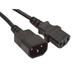 кабель питания 1.8 м удлинитель, разъемы iec-320 с19/c20, 1.5 кв. мм, макс. ток 16a, черный (gembird pc-189-c19)