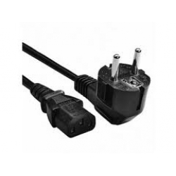 кабель питания 3 м евровилка с заземлением, разъем iec-320 с13, 0.75 кв. мм, макс. ток 10a, черный (gembird pc-186-vde-3m)