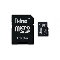 память sd card 16gb mirex micro sdhc class 10 + адаптер sd