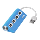 Разветвитель USB 2.0 Hama TopSide 4порт. голубой (00012179)(00012179)