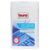 чистящие салфетки buro для экранов мониторов влажные в тубе 100 шт (bu-tft)