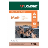 бумага lomond a5 230г/м2 50 л матовая односторонняя фото (148мм х 210мм) (0102069)