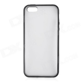 Чехол-крышка для Apple iPhone 5 (мягкий пластик, прозрачный/голубой край) (CH)