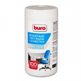 Чистящие салфетки BURO для поверхностей  в тубе 100 шт (BU-TSURL)