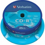 Диск CD-R Verbatim 700 Mb 52x Cake Box (25шт) (43432)