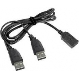 Кабель USB 2.0 2xAM/AF 1.8 м (пакет) удлинитель для устройств с повышенным энергопотреблением, экранированный, позолоченные контакты, черный (Gembird CCP-USB22-AMAF-6)