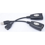 Кабель USB 2.0 AM/2xRJ45/AF (пакет) удлинитель USB по витой паре, до 30 м, черный (Gembird UAE-30M)